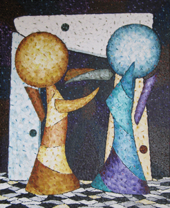 mixed media painting - Dance of the Opposites