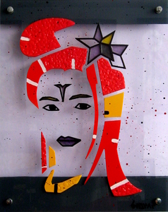 mixed media painting - Princess of Kawahi island